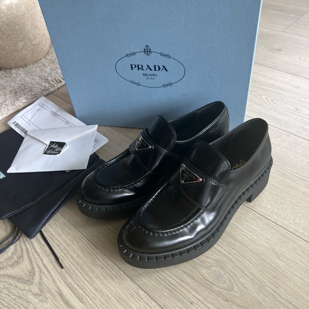 Black Prada Loafers size 37,5 (7.5US) - Picture 2 of 9